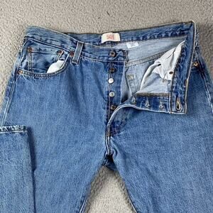 VTG Levi's 501 Original Button Fly Jeans Men's 36x34 Fit (36x32) Medium Wash Y2K
